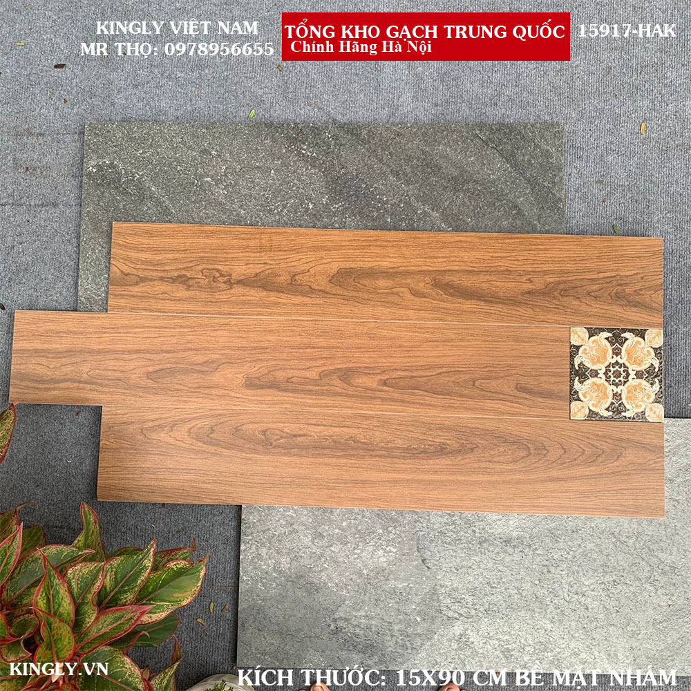 Gạch thẻ gỗ Trung Quốc 15x90 15917 Loại ưu